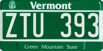 VT license plate ZTU393
