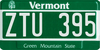 VT license plate ZTU395