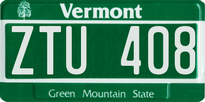VT license plate ZTU408