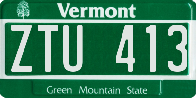 VT license plate ZTU413