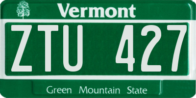 VT license plate ZTU427