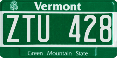 VT license plate ZTU428