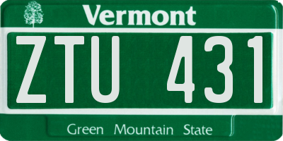 VT license plate ZTU431