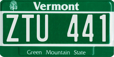 VT license plate ZTU441