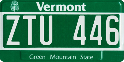 VT license plate ZTU446