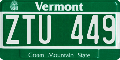 VT license plate ZTU449