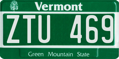 VT license plate ZTU469