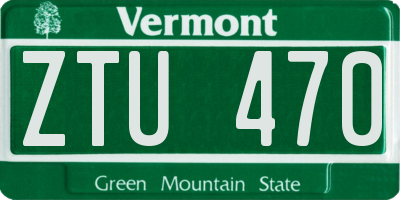 VT license plate ZTU470