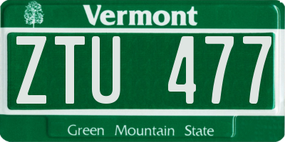 VT license plate ZTU477