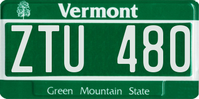 VT license plate ZTU480