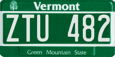 VT license plate ZTU482