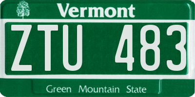 VT license plate ZTU483