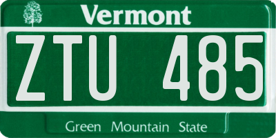 VT license plate ZTU485