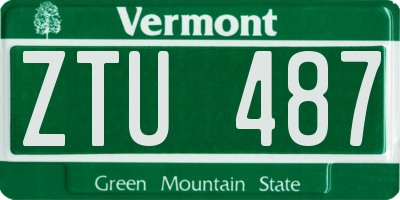 VT license plate ZTU487