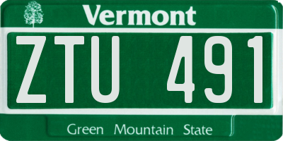 VT license plate ZTU491