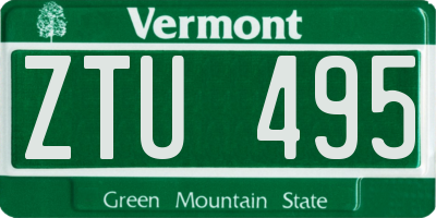 VT license plate ZTU495