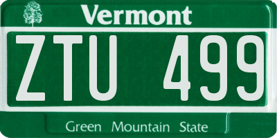 VT license plate ZTU499