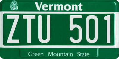 VT license plate ZTU501