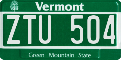 VT license plate ZTU504