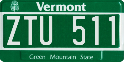 VT license plate ZTU511