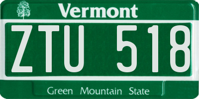 VT license plate ZTU518