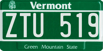 VT license plate ZTU519