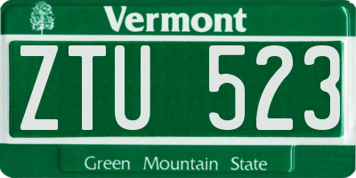 VT license plate ZTU523