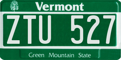 VT license plate ZTU527