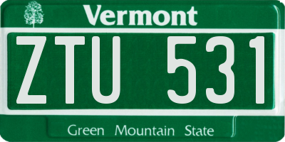 VT license plate ZTU531