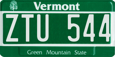 VT license plate ZTU544