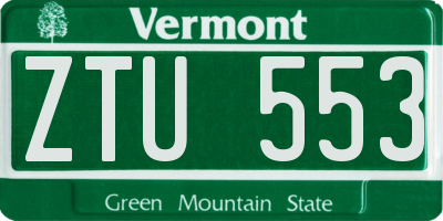 VT license plate ZTU553