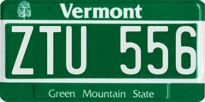 VT license plate ZTU556