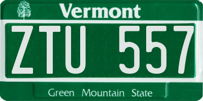 VT license plate ZTU557