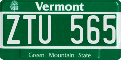 VT license plate ZTU565