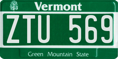 VT license plate ZTU569