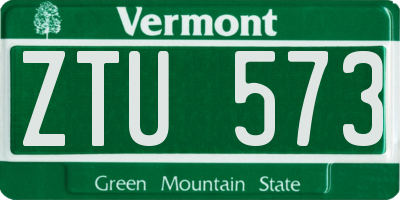VT license plate ZTU573