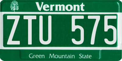 VT license plate ZTU575