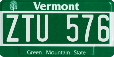 VT license plate ZTU576