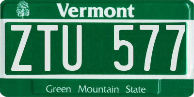 VT license plate ZTU577