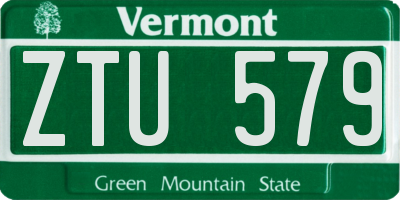 VT license plate ZTU579