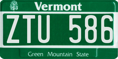VT license plate ZTU586
