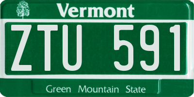 VT license plate ZTU591