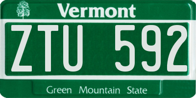 VT license plate ZTU592