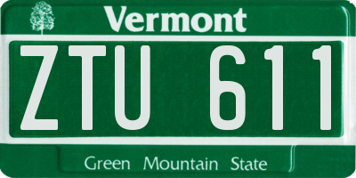 VT license plate ZTU611