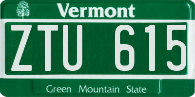 VT license plate ZTU615
