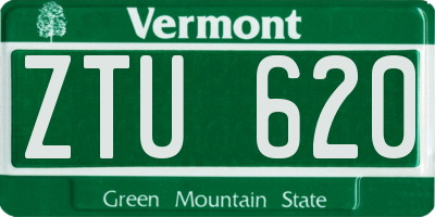 VT license plate ZTU620