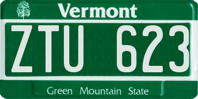 VT license plate ZTU623