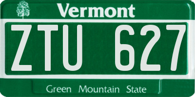 VT license plate ZTU627