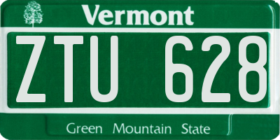 VT license plate ZTU628