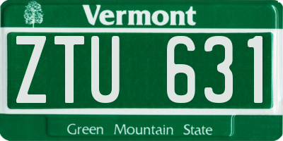 VT license plate ZTU631